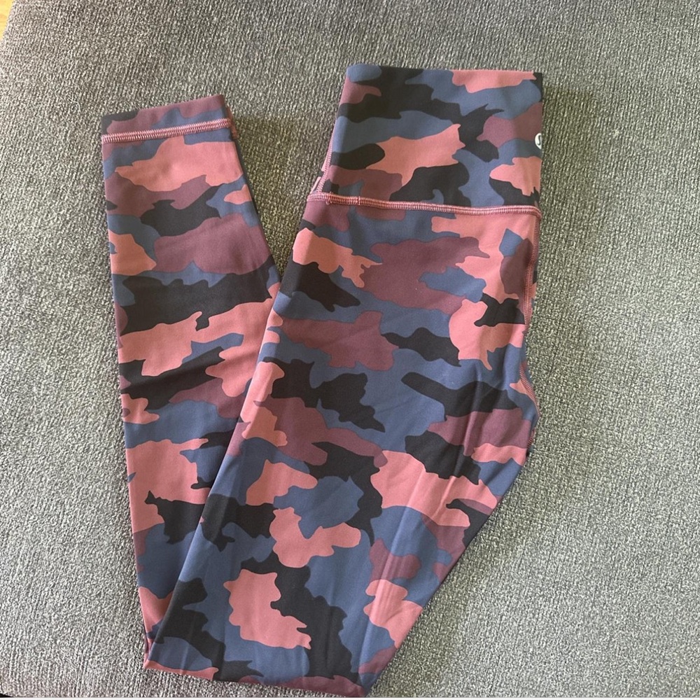 Lululemon Athletica Pink and Blue Camouflage Leggings